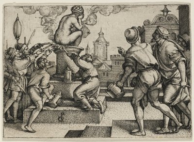 La cortigiana punita, dalla Storia del mago Virgilio da Georg Pencz