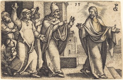 I farisei vogliono lapidare Cristo da Georg Pencz