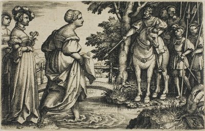 La regina di Saba evita il ponte di legno da Georg Pencz