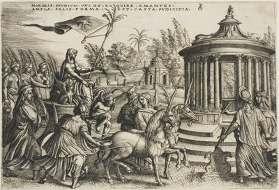Il trionfo della castità, tavola due da I trionfi di Petrarca da Georg Pencz