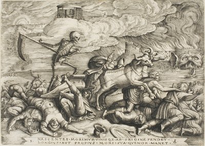Il trionfo della morte, tavola cinque da I trionfi di Petrarca da Georg Pencz