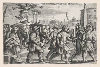 Il Trionfo della Fama sulla Castità, dai Trionfi di Petrarca da Georg Pencz