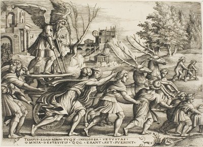 Il trionfo del tempo, tavola quattro da I trionfi di Petrarca da Georg Pencz