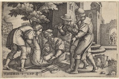 Tobia Seppellisce uno dei Figli di Israele da Georg Pencz