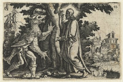 Tentazione di Cristo da parte del diavolo da Georg Pencz