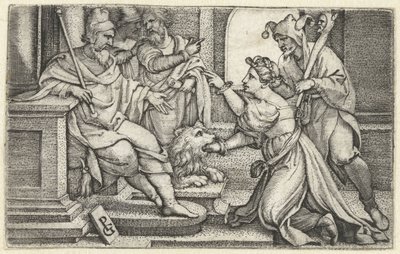 Donna dichiara sotto giuramento la sua innocenza da Georg Pencz