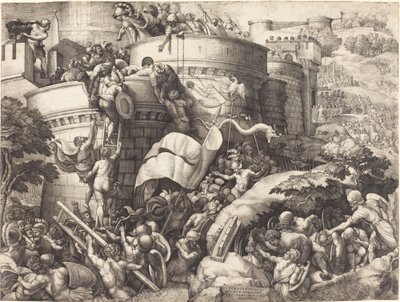 La presa di Cartagena da Georg Pencz after Giulio Romano