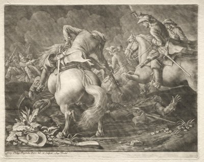 Scaramuccia tra ussari prussiani e ungheresi da Georg Philipp I Rugendas