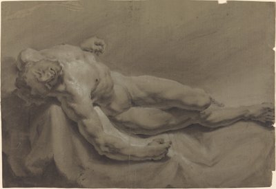 Un nudo maschile reclinato da Georg Raphael Donner