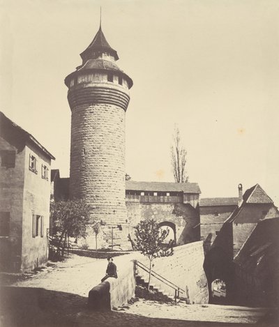 Der Runde Turm und der Festung in Nürnberg (La torre rotonda e la fortezza di Norimberga), 1852 circa (foto) da Georg Schmidt