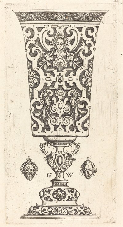 Calice decorato con maschera da Georg Wechter I