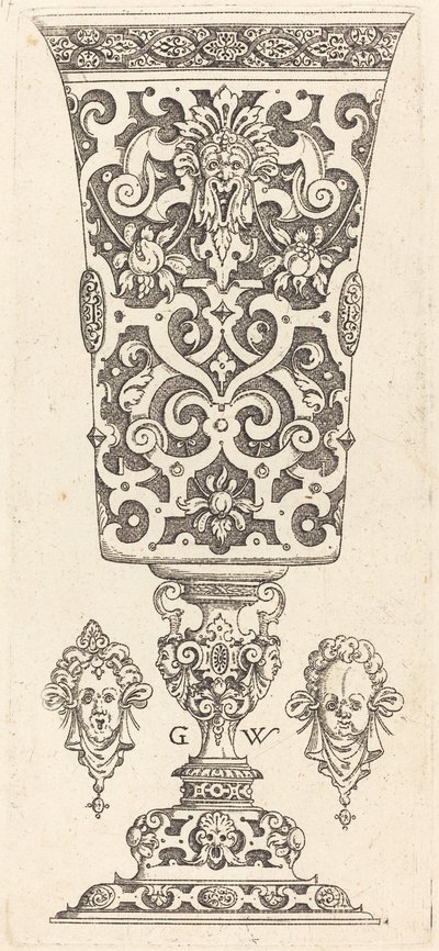 Calice con base decorata con due grandi conchiglie da Georg Wechter I