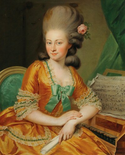 Ritratto di una cantante al clavicembalo da Georg Weikert
