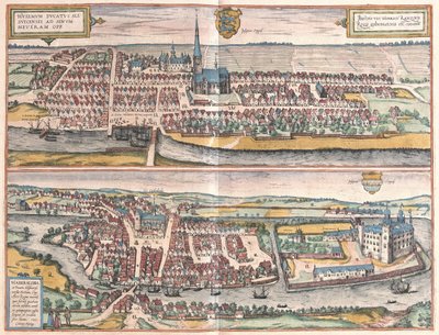 Husum, Germania, illustrazione da Civitates Orbis Terrarum da Georg Braun und Franz Hogenberg