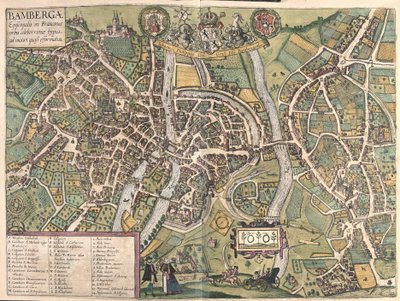 Bambergen (Germania) (incisione) da Georg Braun and Hogenberg Franz