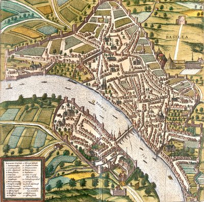Basilea, Svizzera da Georg and Hogenberg Franz (1535 90) Braun