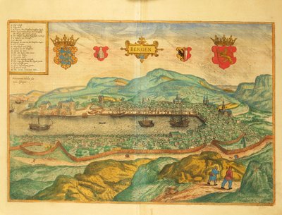 Bergen da Civitates Orbis Terrarum di Georg Braun da Georg Braun and Hogenberg Franz
