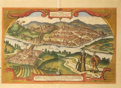 Budapest da Civitates Orbis Terrarum da Georg Braun and Hogenberg Franz