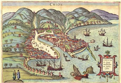 Chios, Grecia da Georg and Hogenberg Franz (1535 90) Braun