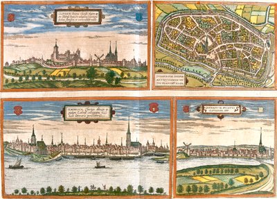 Cleves, Duisburg, Emmerich, Genappe, Germania, Belgio da Georg and Hogenberg Franz (1535 90) Braun