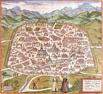 Damasco, Siria da Georg and Hogenberg Franz (1535 90) Braun
