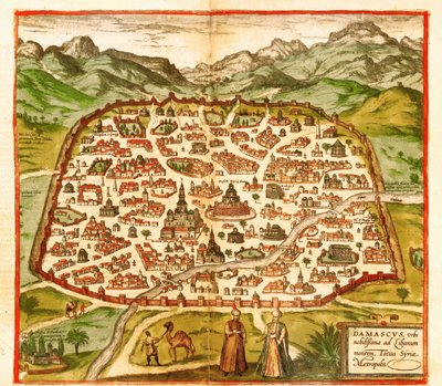 Damasco, Siria da Georg and Hogenberg Franz (1535 90) Braun