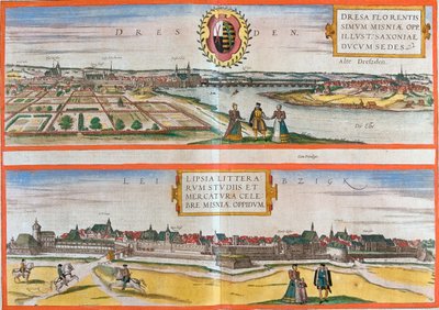 Dresda, Lipsia, Germania da Georg and Hogenberg Franz (1535 90) Braun