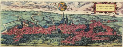 Eisleben in Sassonia da Georg and Hogenberg Franz (1535 90) Braun