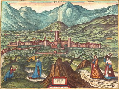 Fondi, Italy da Georg and Hogenberg Franz (1535 90) Braun
