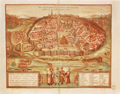 Gerusalemme da Civitates Orbis Terrarum da Georg Braun and Hogenberg Franz
