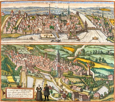 Costanza, San Gallo, , Germania, Svizzera da Georg and Hogenberg Franz (1535 90) Braun