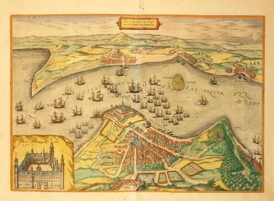 Kronborg da Civitates Orbis Terrarum da Georg Braun and Hogenberg Franz