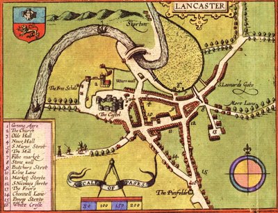 Lancaster, Inghilterra da Georg and Hogenberg Franz (1535 90) Braun