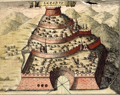 Lepanto, Greece da Georg and Hogenberg Franz (1535 90) Braun