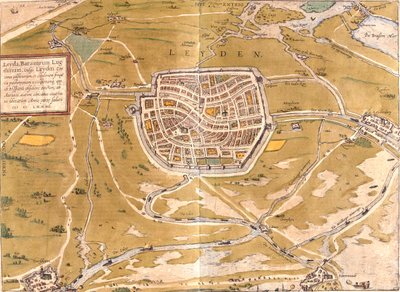Leyden, Olanda da Georg and Hogenberg Franz (1535 90) Braun