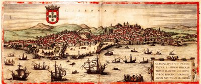Lisbona, Portogallo da Georg and Hogenberg Franz (1535 90) Braun