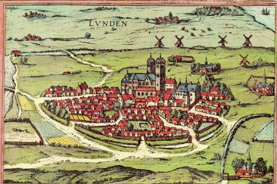 Lund, Svezia da Georg and Hogenberg Franz (1535 90) Braun