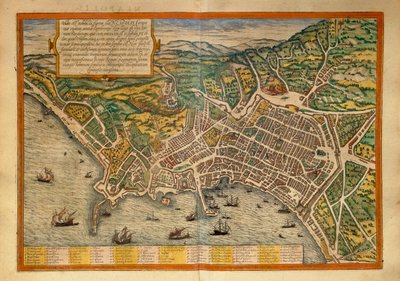 Mappa da Civitates Orbis Terrarum di Georg Braun da Georg Braun and Hogenberg Franz