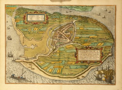 Mappa di Brielle dal Civitates Orbis Terrarum di Georg Braun da Georg Braun and Hogenberg Franz