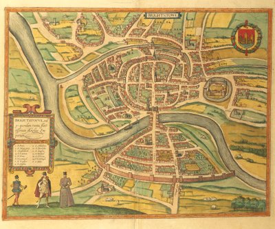 Mappa di Bristol da Civitates Orbis Terrarum da Georg Braun and Hogenberg Franz