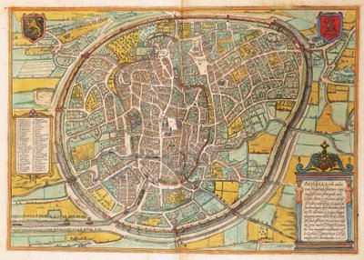 Mappa di Bruxelles dal Civitates Orbis Terrarum di Georg Braun da Georg Braun and Hogenberg Franz