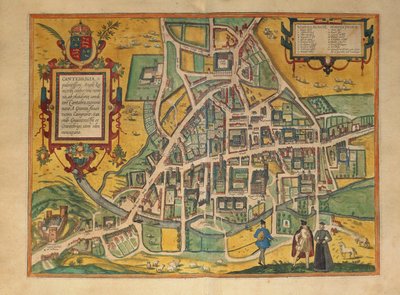 Mappa di Cambridge da Civitates Orbis Terrarum di Georg Braun da Georg Braun and Hogenberg Franz