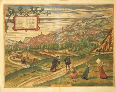 Mappa di Granada dal Civitates Orbis Terrarum di Georg Braun da Georg Braun and Hogenberg Franz