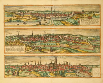 Mappa di Hertogenbosch, Leuven e Mechelen dal Civitates Orbis Terrarum di Georg Braun da Georg Braun and Hogenberg Franz