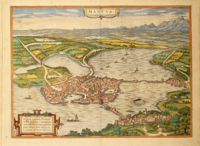 Mappa di Mantova da Civitates Orbis Terrarum di Georg Braun da Georg Braun and Hogenberg Franz