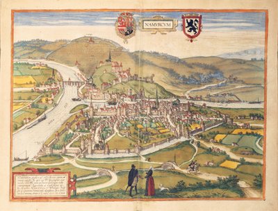 Mappa di Namur dal Civitates Orbis Terrarum di Georg Braun da Georg Braun and Hogenberg Franz