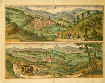 Mappa di Nocera e Castelnuovo da Civitates Orbis Terrarum di Georg Braun da Georg Braun and Hogenberg Franz