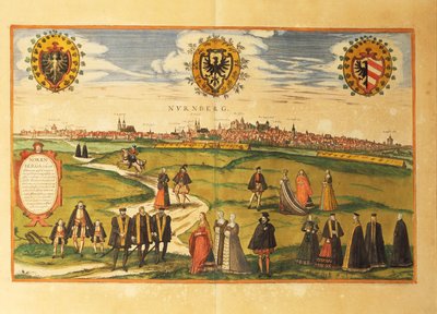 Mappa di Norimberga da Civitates Orbis Terrarum da Georg Braun and Hogenberg Franz