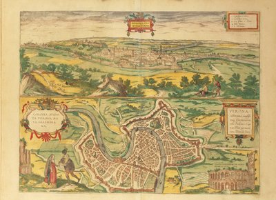 Mappa di Verona da Civitates Orbis Terrarum di Georg Braun da Georg Braun and Hogenberg Franz