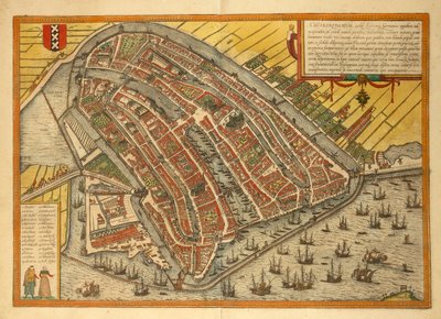 Mappa della città, da Civitates Orbis Terrarum di Georg Braun da Georg Braun and Hogenberg Franz